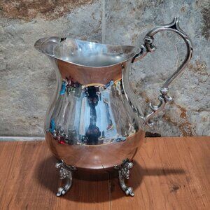VTG English Silver Mfg Corporation Metal Water Pitcher Made in USA